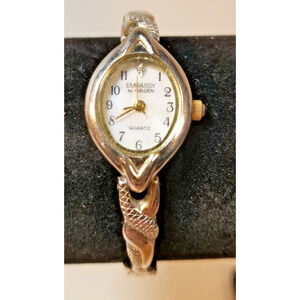 Vtg Bill Blass Embass By Gruen Women’s Watch Silver Tone Ladies Wristwatch